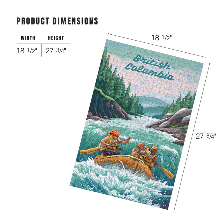 British Columbia, Seek Adventure, River Rafting, Evergreens, Jigsaw Puzzle Puzzle Lantern Press 