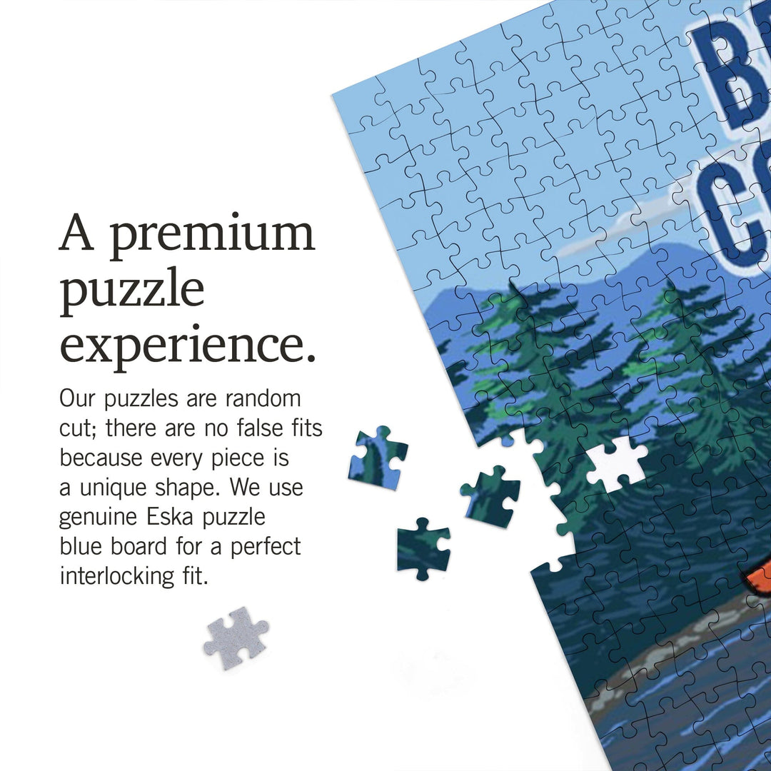 British Columbia, Signpost, River, Jigsaw Puzzle Puzzle Lantern Press 