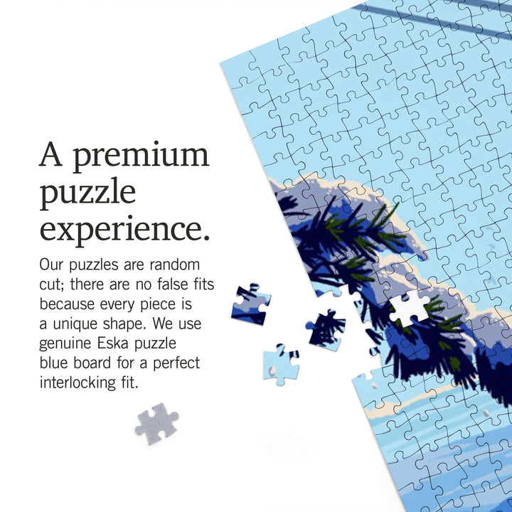 British Columbia, Ski Lift Above The Trees, Jigsaw Puzzle Puzzle Lantern Press 