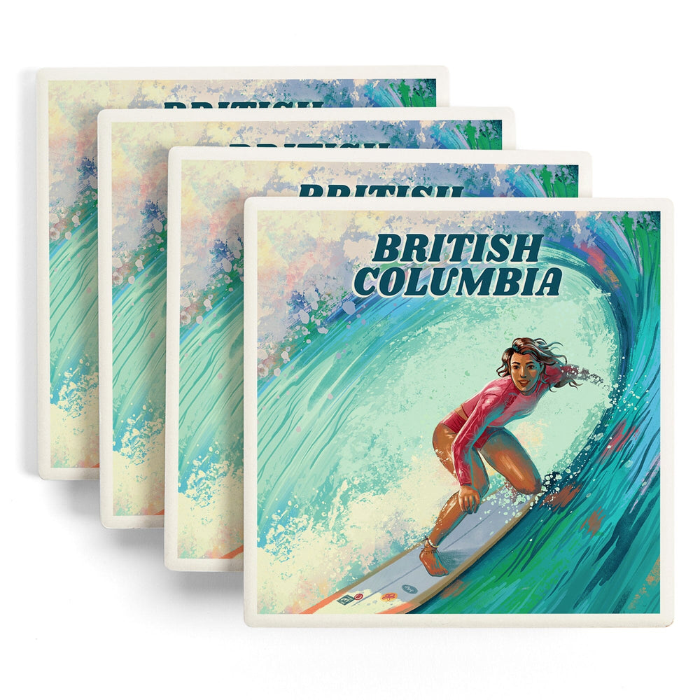 British Columbia, Vitamin Sea, Coastal Series, Surfer Girl, Coasters Coasters Lantern Press 