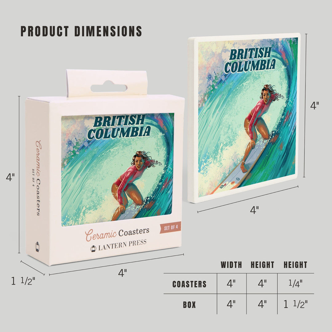 British Columbia, Vitamin Sea, Coastal Series, Surfer Girl, Coasters Coasters Lantern Press 
