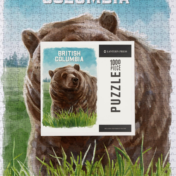 British Columbia, Watercolor Study, Grizzly Bear, Jigsaw Puzzle Puzzle Lantern Press 