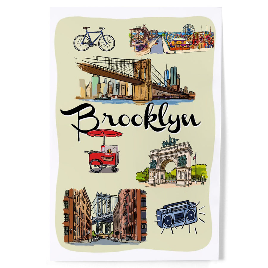 Brooklyn, New York, Landmarks and Icons, Art & Giclee Prints Art Lantern Press 