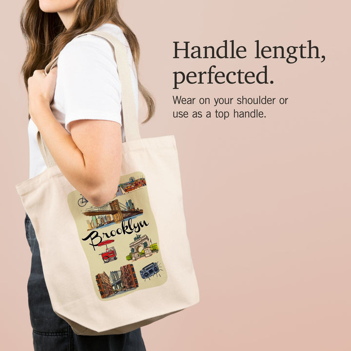 Brooklyn, New York, Landmarks and Icons, Tote Bag Totes Lantern Press 