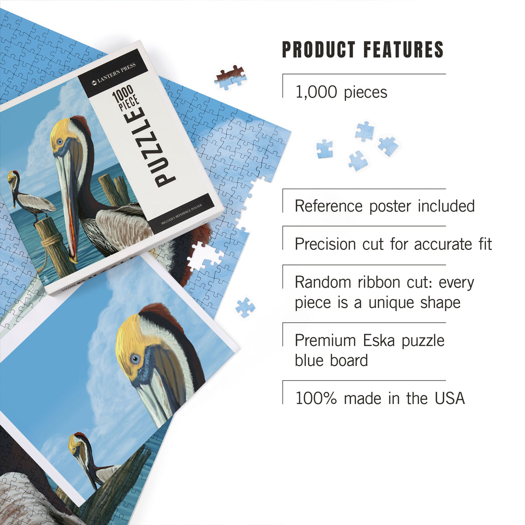 Brown Pelican, Jigsaw Puzzle Puzzle Lantern Press 