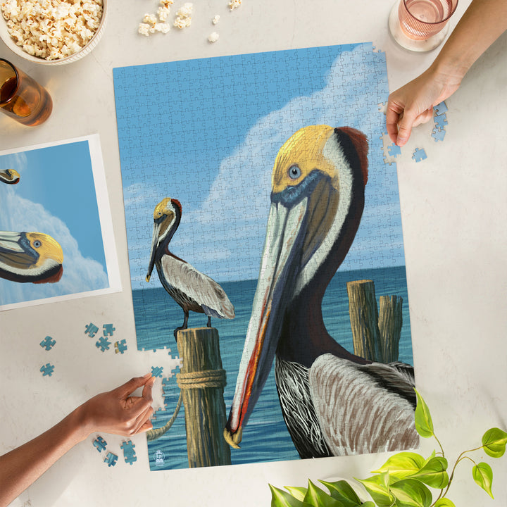 Brown Pelican, Jigsaw Puzzle Puzzle Lantern Press 