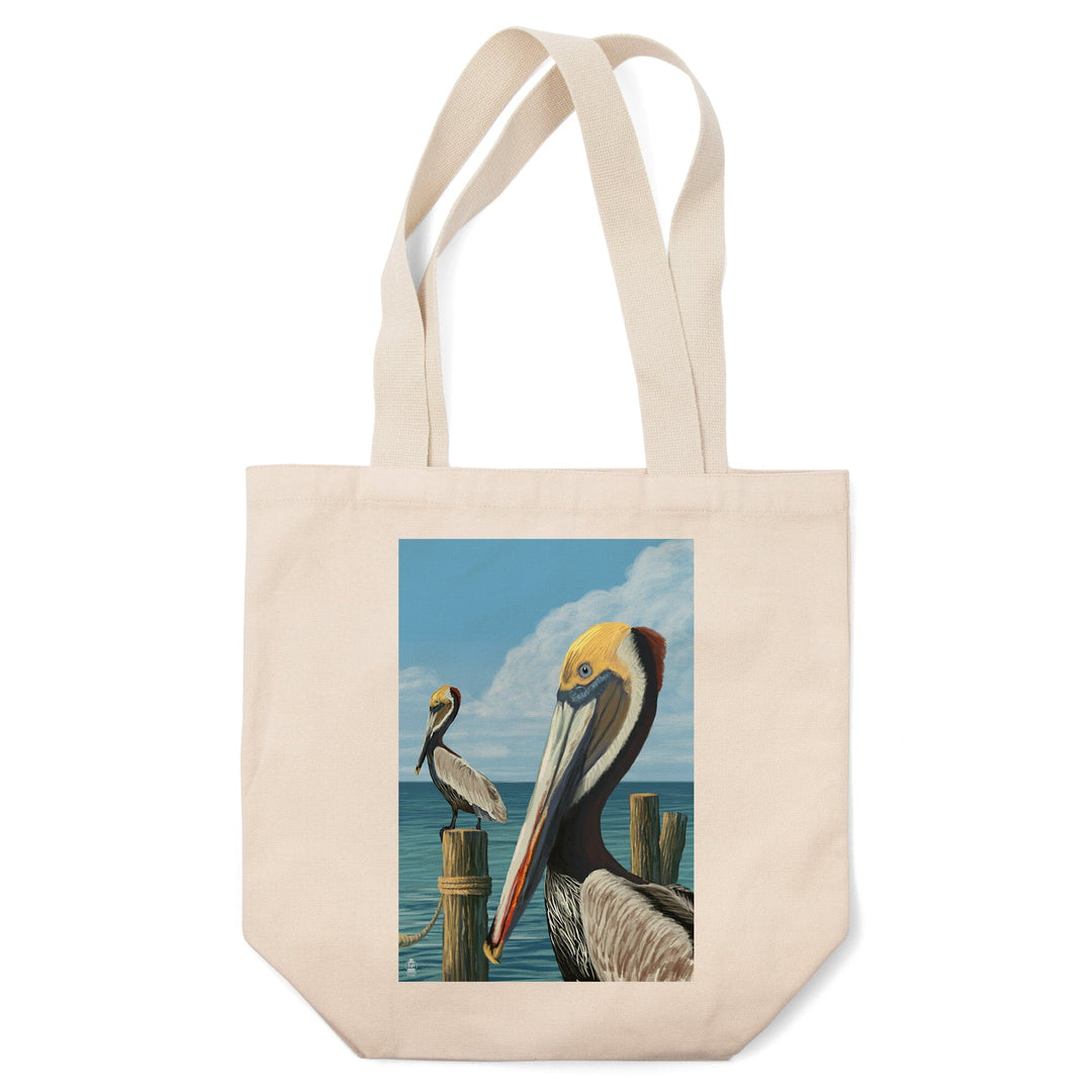Brown Pelican, Lantern Press Artwork, Tote Bag Totes Lantern Press 