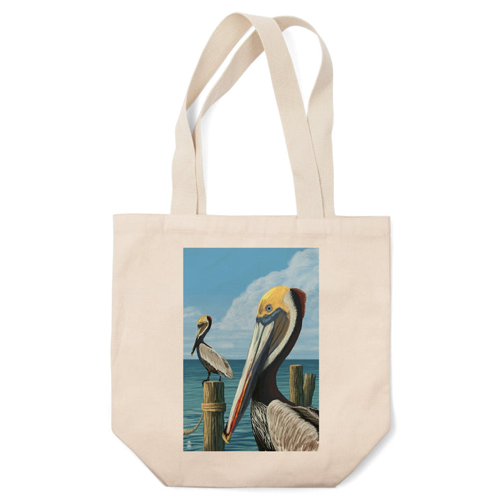 Brown Pelican, Lantern Press Artwork, Tote Bag Totes Lantern Press 