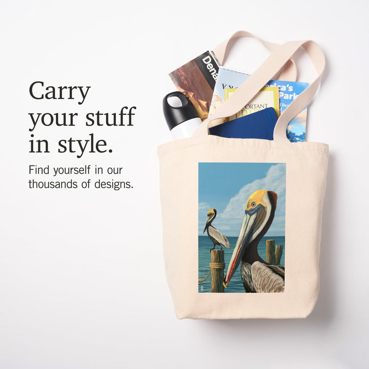 Brown Pelican, Tote Bag Totes Lantern Press 