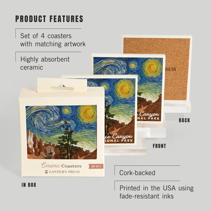 Bryce Canyon National Park, Starry Night National Park Series, Coasters Coasters Lantern Press 