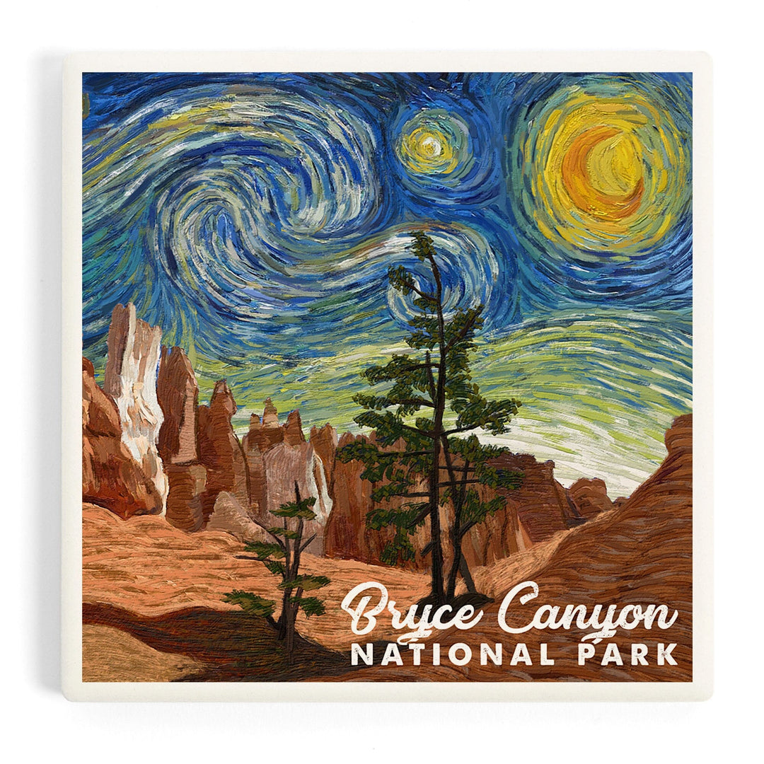 Bryce Canyon National Park, Starry Night National Park Series, Coasters Coasters Lantern Press Coaster 