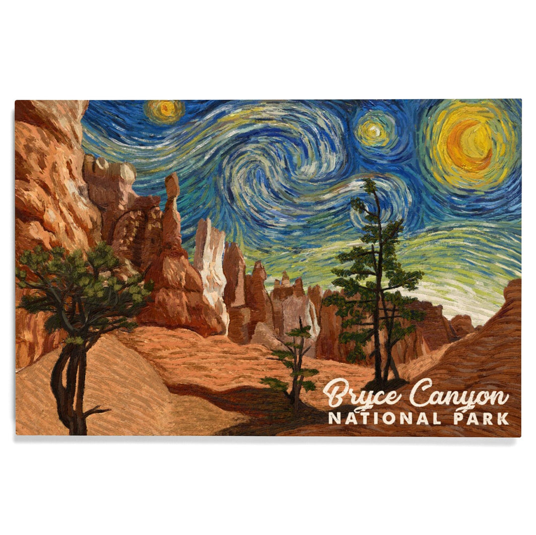 Bryce Canyon National Park, Starry Night National Park Series, Lantern Press Artwork, Wood Signs and Postcards Wood Lantern Press 