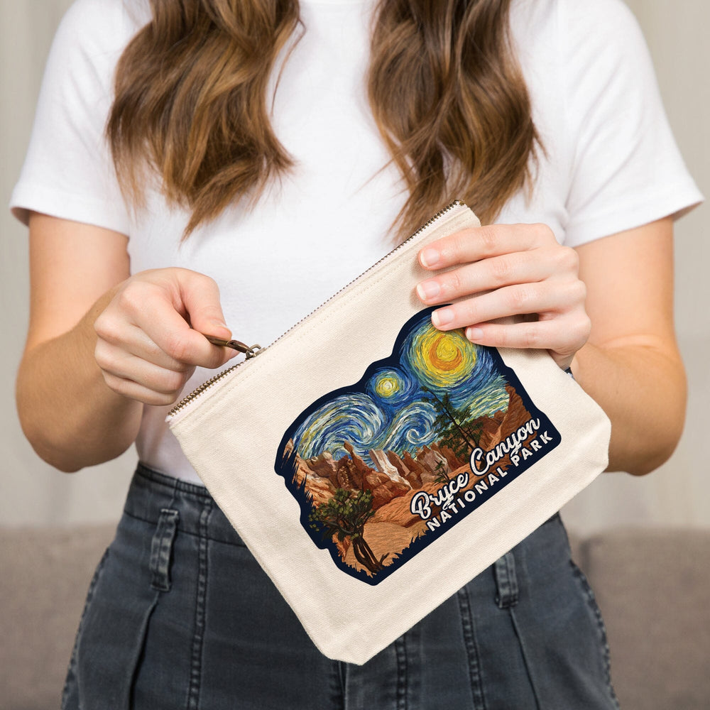 Bryce Canyon National Park, Starry Night National Park Series,, Organic Cotton Zipper Pouch, Go Bag Go Bag Lantern Press 