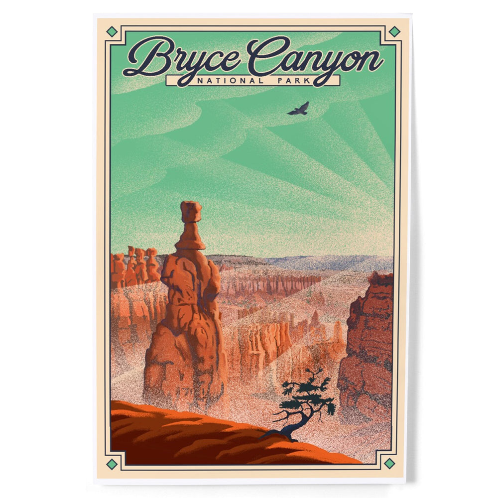Bryce Canyon National Park, Utah, Bryce Point, Lithograph National Park Series, Art & Giclee Prints Art Lantern Press 8 x 12 Art Print 
