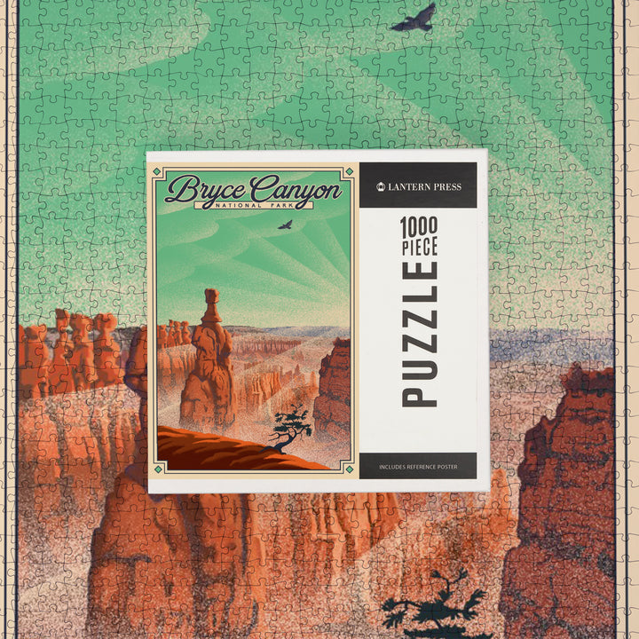 Bryce Canyon National Park, Utah, Bryce Point, Lithograph National Park Series, Jigsaw Puzzle Puzzle Lantern Press 