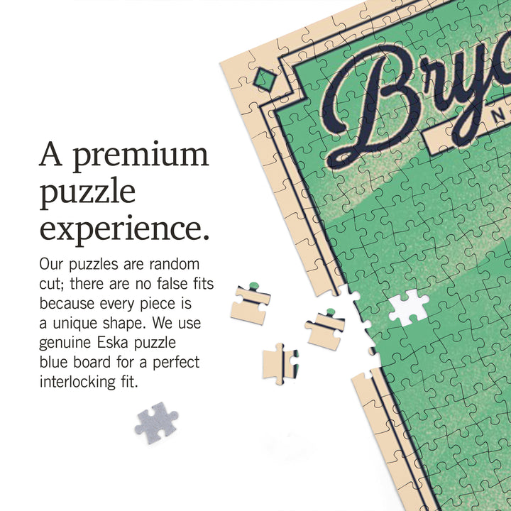 Bryce Canyon National Park, Utah, Bryce Point, Lithograph National Park Series, Jigsaw Puzzle Puzzle Lantern Press 