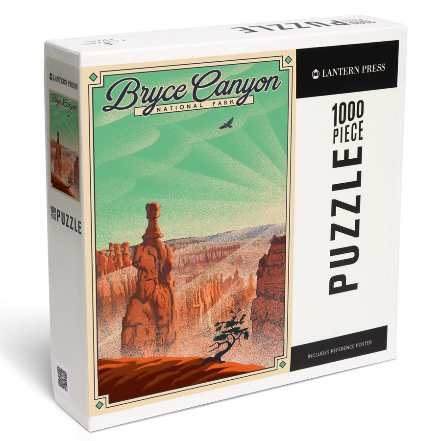 Bryce Canyon National Park, Utah, Bryce Point, Lithograph National Park Series, Jigsaw Puzzle Puzzle Lantern Press 