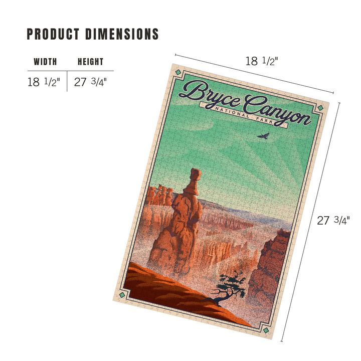 Bryce Canyon National Park, Utah, Bryce Point, Lithograph National Park Series, Jigsaw Puzzle Puzzle Lantern Press 