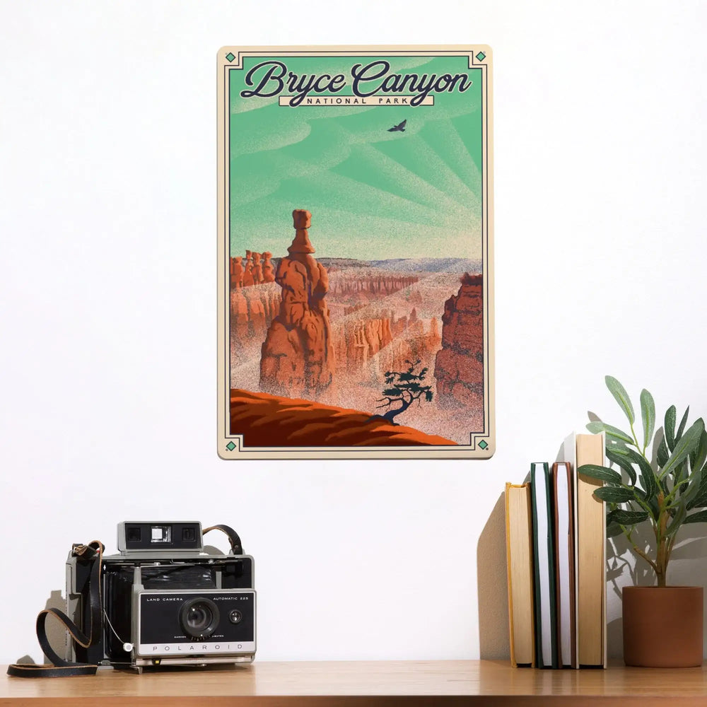 Bryce Canyon National Park, Utah, Bryce Point, Lithograph National Park Series, Metal Signs Metal Lantern Press 