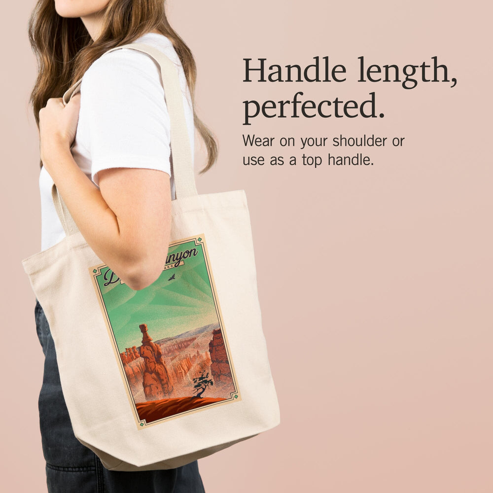 Bryce Canyon National Park, Utah, Bryce Point, Lithograph National Park Series, Tote Bag Totes Lantern Press 