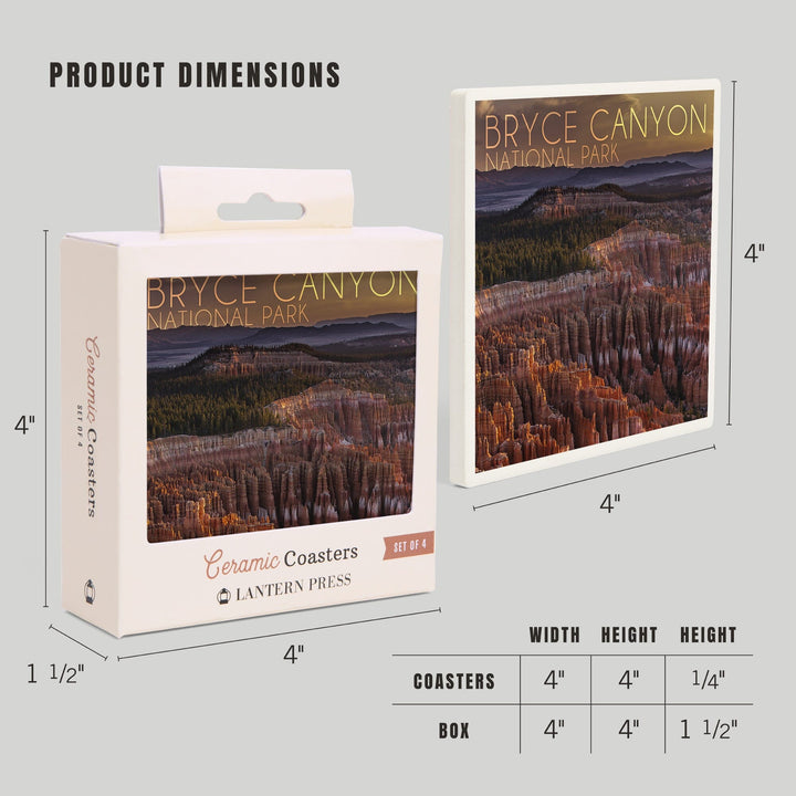 Bryce Canyon National Park, Utah, Canyon Sunset, Coasters Coasters Lantern Press 