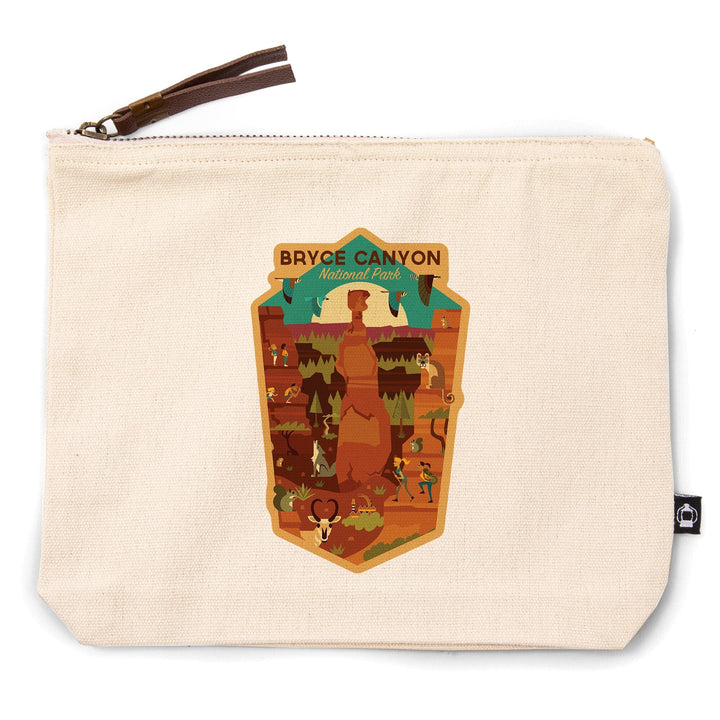 Bryce Canyon National Park, Utah, contours, Organic Cotton Zipper Pouch, Go Bag Go Bag Lantern Press 