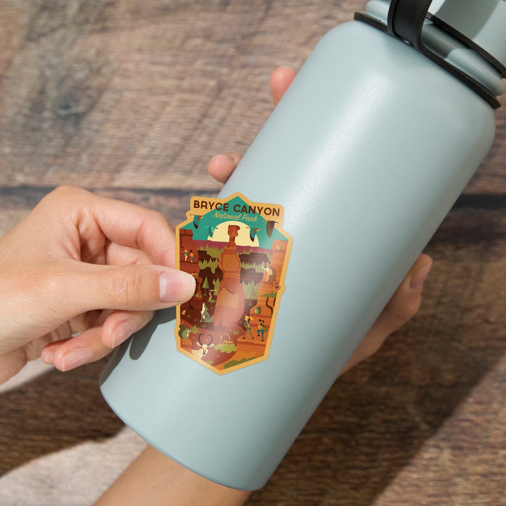 Bryce Canyon National Park, Utah, contours, Vinyl Sticker Sticker Lantern Press 