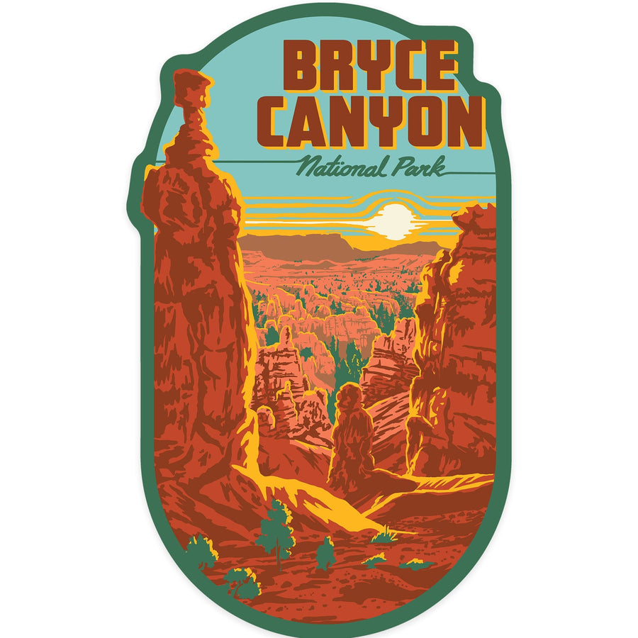 Bryce Canyon National Park, Utah, Explorer Series, Contour, Vinyl Sticker Sticker Lantern Press 