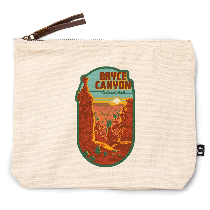 Bryce Canyon National Park, Utah, Explorer Series,, Organic Cotton Zipper Pouch, Go Bag Go Bag Lantern Press 