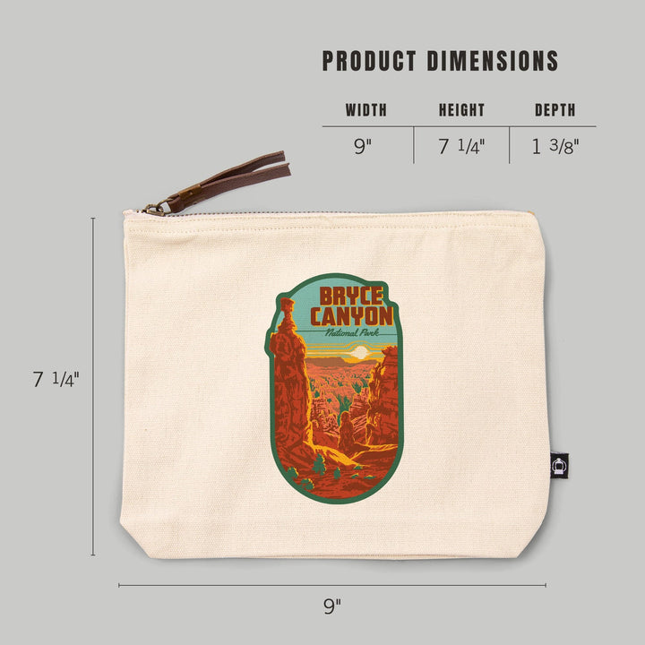 Bryce Canyon National Park, Utah, Explorer Series,, Organic Cotton Zipper Pouch, Go Bag Go Bag Lantern Press 