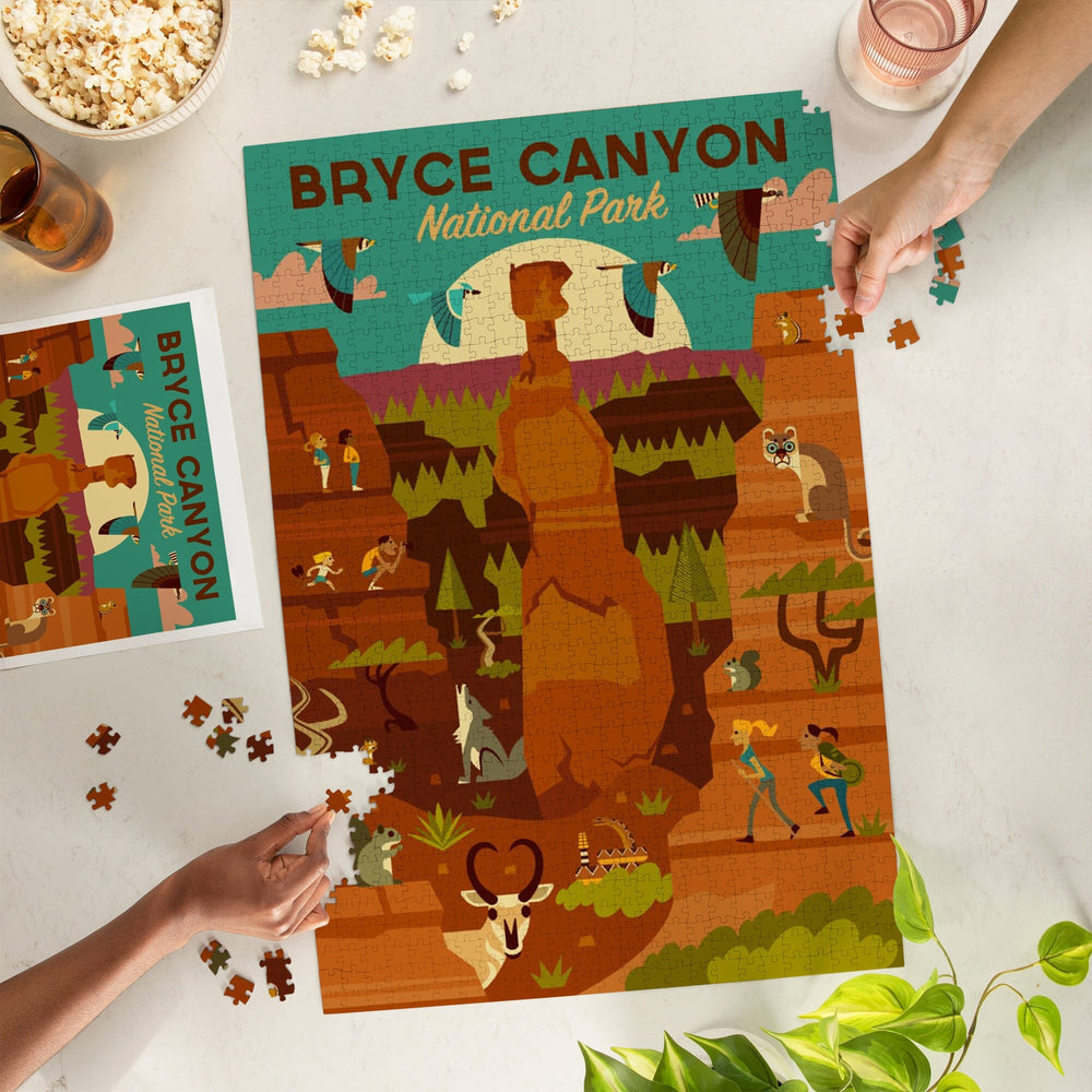 Bryce Canyon National Park, Utah, Geometric National Park Series, Jigsaw Puzzle Puzzle Lantern Press 
