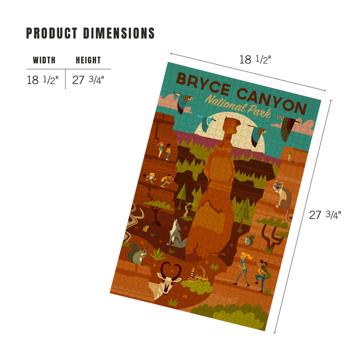 Bryce Canyon National Park, Utah, Geometric National Park Series, Jigsaw Puzzle Puzzle Lantern Press 