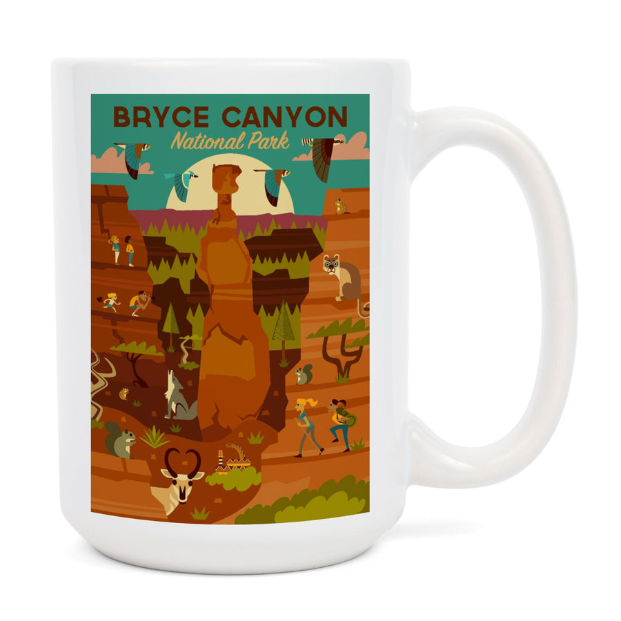 Bryce Canyon National Park, Utah, Geometric National Park Series, Lantern Press Artwork, Ceramic Mug Mugs Lantern Press 