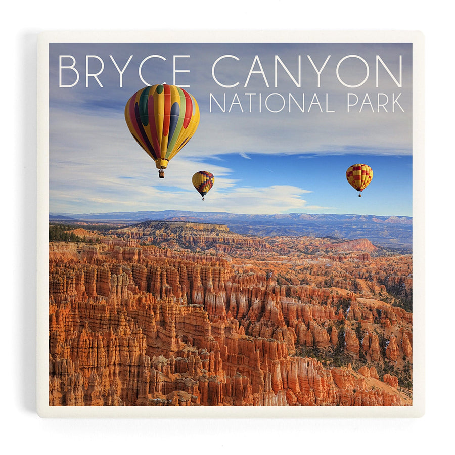 Bryce Canyon National Park, Utah, Hot Air Balloons, Coasters Coasters Lantern Press 