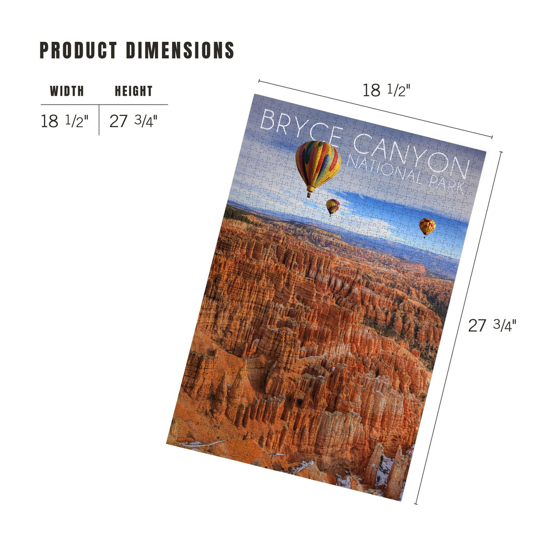 Bryce Canyon National Park, Utah, Hot Air Balloons, Jigsaw Puzzle Puzzle Lantern Press 
