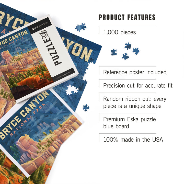 Bryce Canyon National Park, Utah, Oil Painting, Jigsaw Puzzle Puzzle Lantern Press 