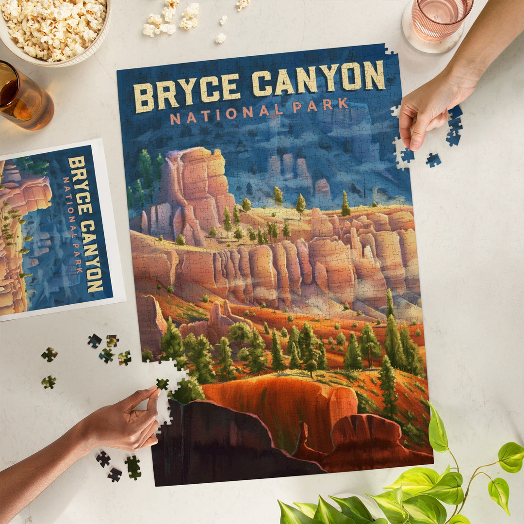 Bryce Canyon National Park, Utah, Oil Painting, Jigsaw Puzzle - Lantern Press