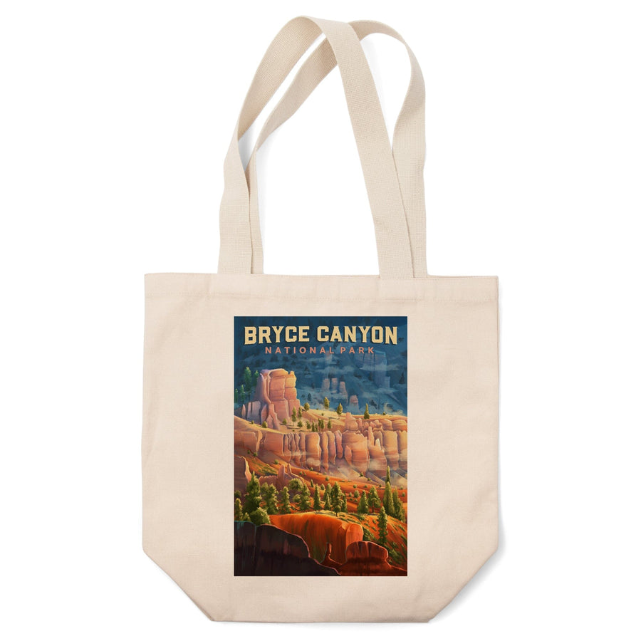 Bryce Canyon National Park, Utah, Oil Painting, Lantern Press Artwork, Tote Bag Totes Lantern Press 