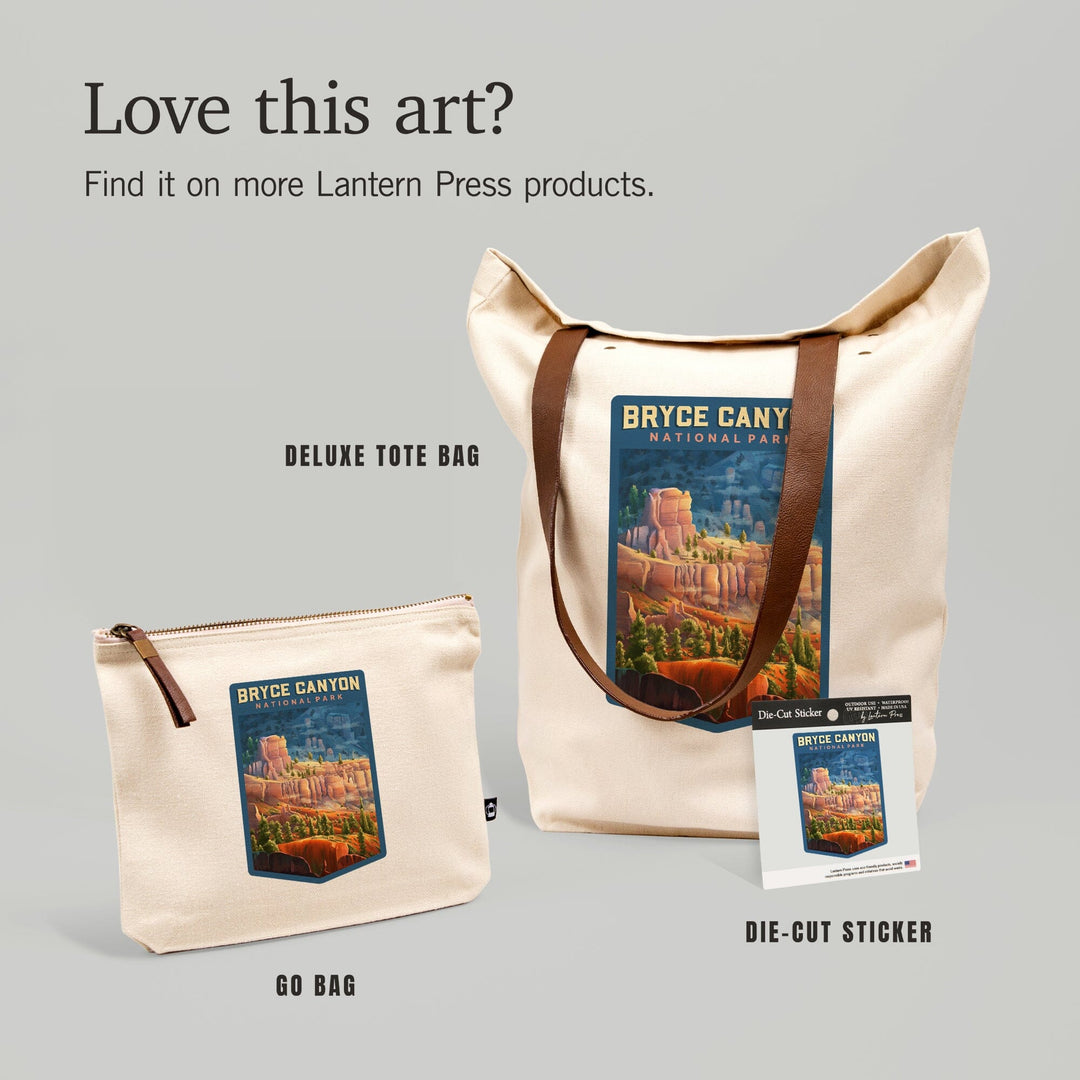 Bryce Canyon National Park, Utah, Oil Painting,, Organic Cotton Zipper Pouch, Go Bag Go Bag Lantern Press 