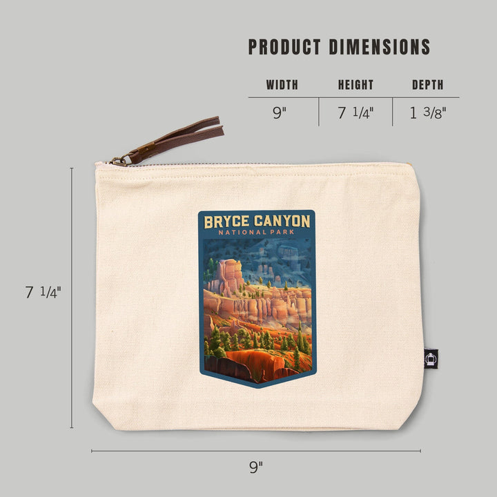 Bryce Canyon National Park, Utah, Oil Painting,, Organic Cotton Zipper Pouch, Go Bag Go Bag Lantern Press 