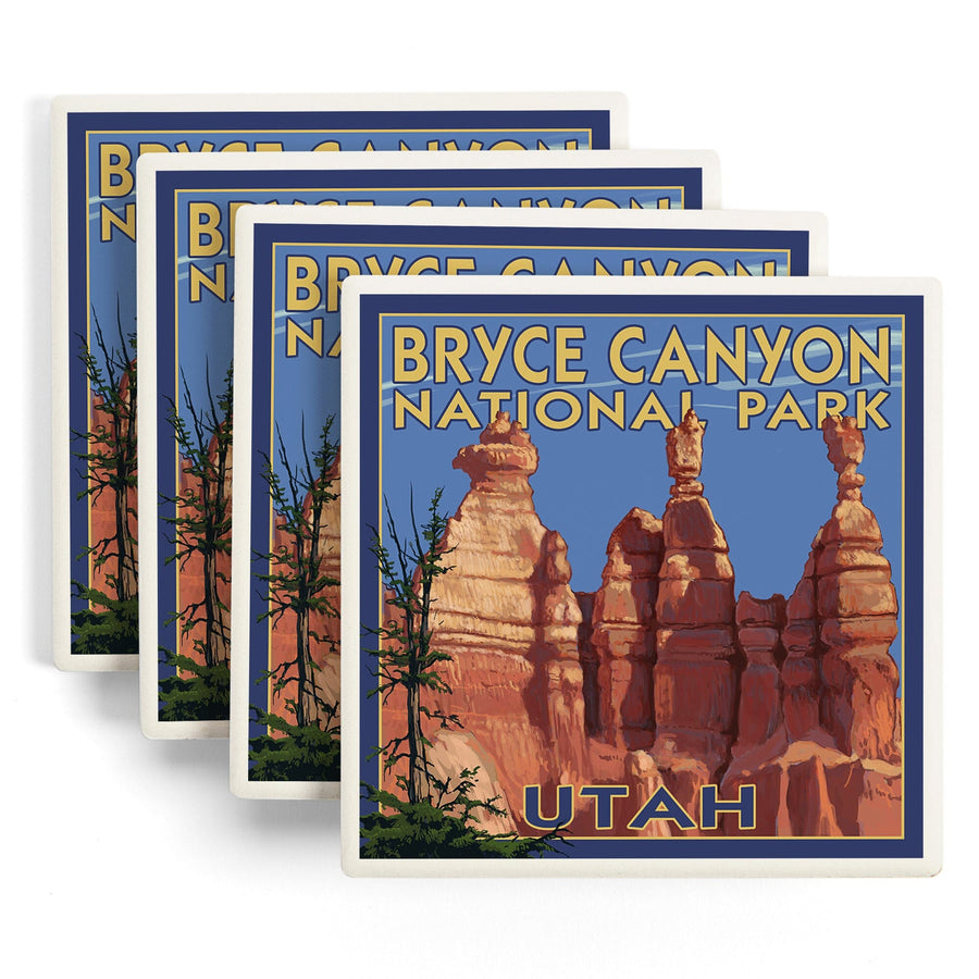 Bryce Canyon National Park, Utah, Summer #2, Lantern Press Artwork, Coaster Set - Lantern Press