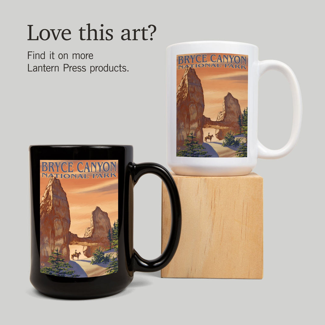 Bryce Canyon National Park, Utah, Tower Bridge, Painterly Series, Lantern Press Artwork, Ceramic Mug Mugs Lantern Press 