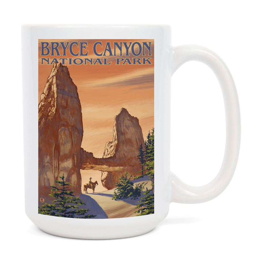Bryce Canyon National Park, Utah, Tower Bridge, Painterly Series, Lantern Press Artwork, Ceramic Mug Mugs Lantern Press 