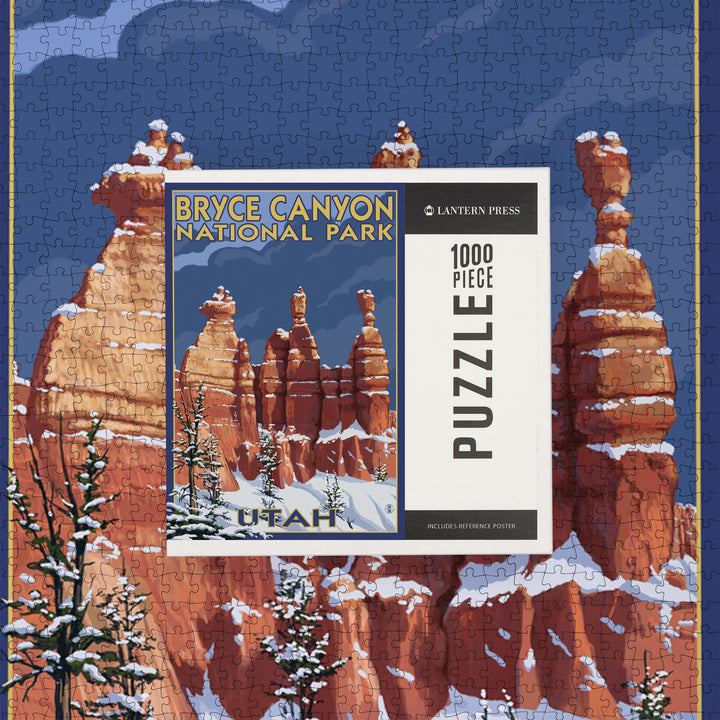 Bryce Canyon National Park, Utah, Winter Scene #2, Painterly Series, Jigsaw Puzzle Puzzle Lantern Press 