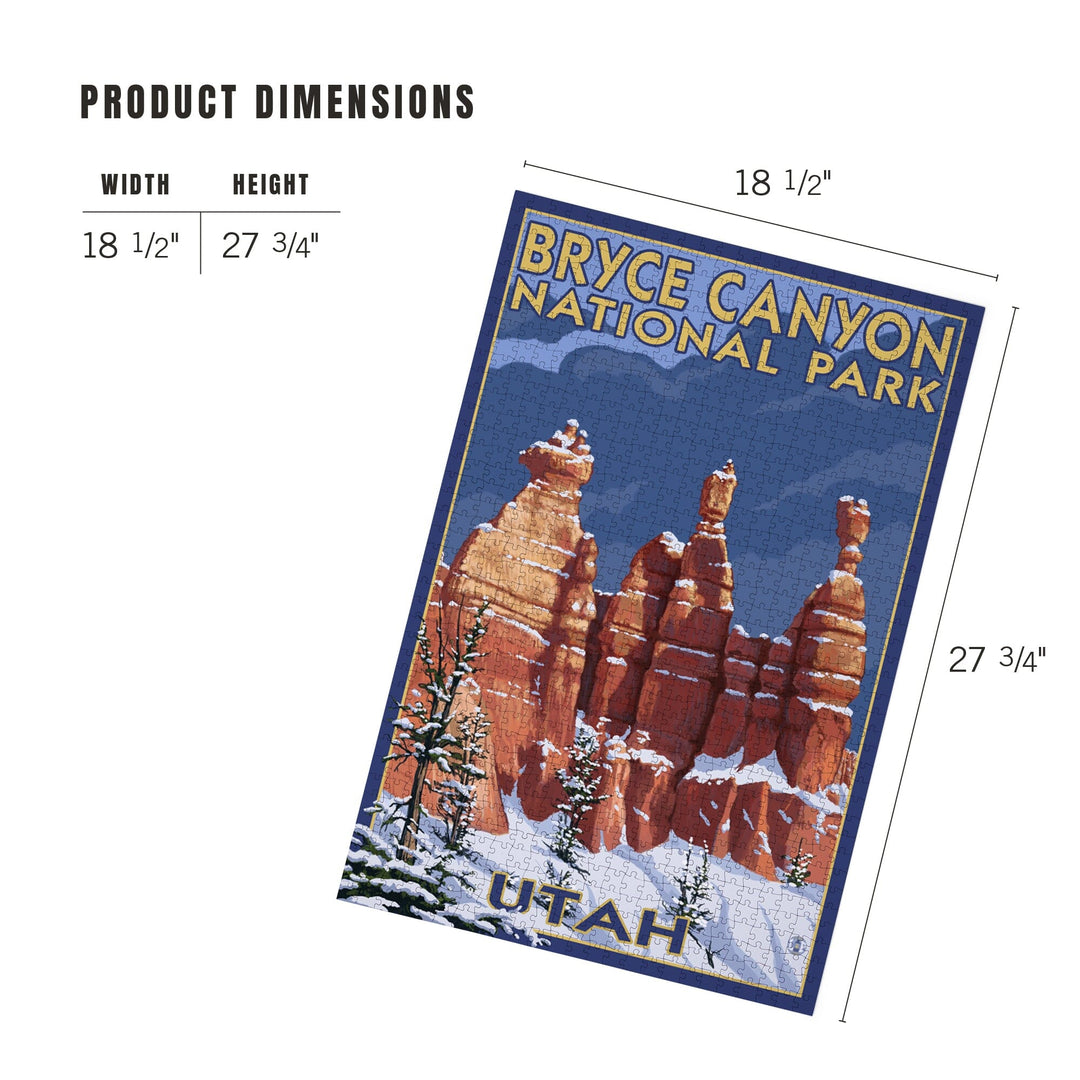 Bryce Canyon National Park, Utah, Winter Scene #2, Painterly Series, Jigsaw Puzzle Puzzle Lantern Press 