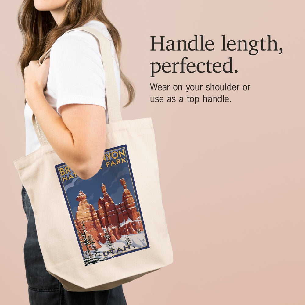 Bryce Canyon National Park, Utah, Winter Scene #2, Painterly Series, Tote Bag Totes Lantern Press 