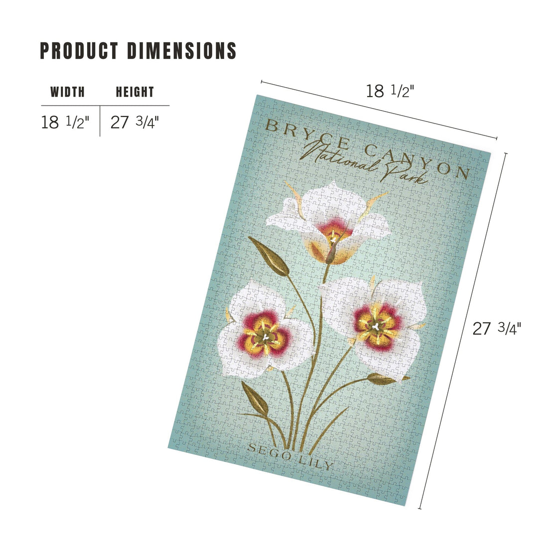 Bryce Canyon National Park, Vintage Flora Series, Sego Lily, Jigsaw Puzzle Puzzle Lantern Press 