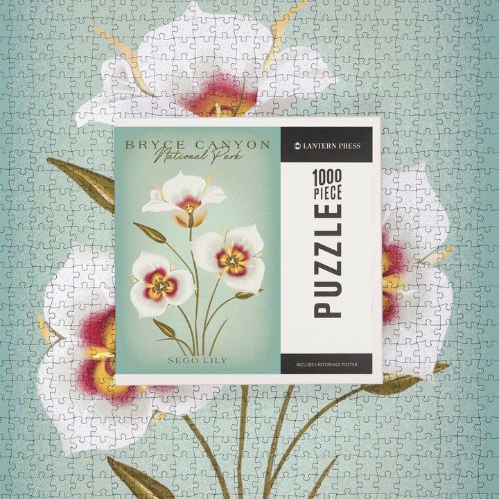 Bryce Canyon National Park, Vintage Flora Series, Sego Lily, Jigsaw Puzzle Puzzle Lantern Press 