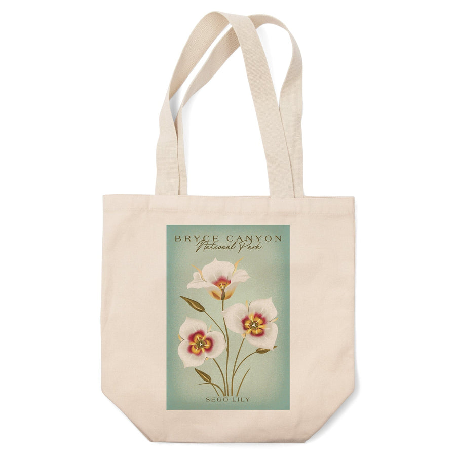 Bryce Canyon National Park, Vintage Flora Series, Sego Lily, Tote Bag Totes Lantern Press 