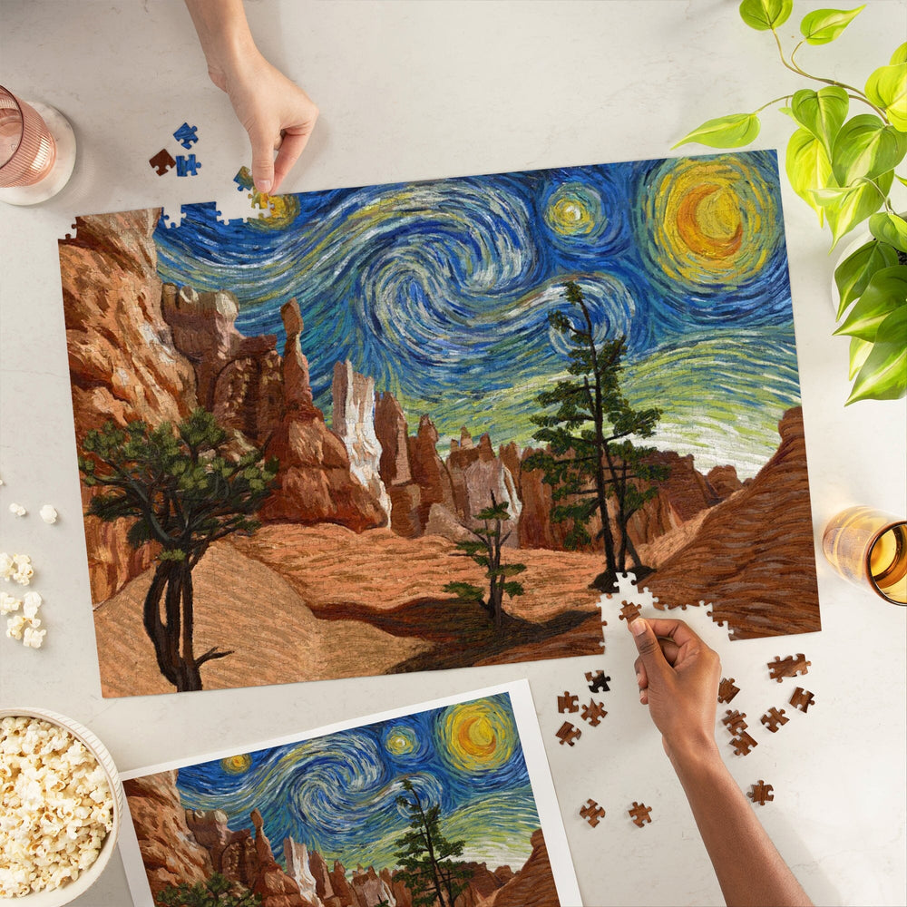 Bryce Canyon, Starry Night National Park Series, Jigsaw Puzzle Puzzle Lantern Press 